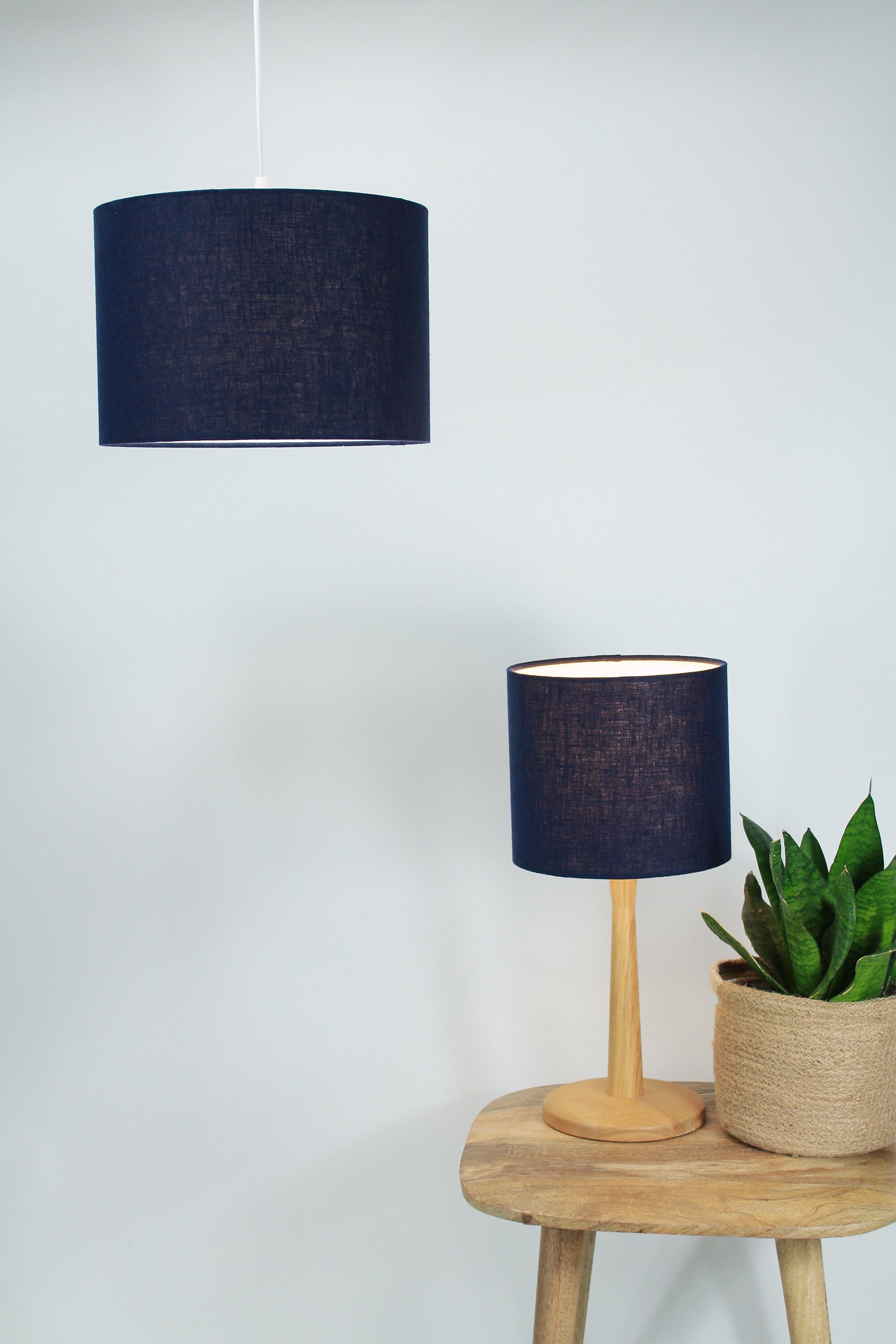 Navy Linen Lampshade Navy Blue Lamp Shade Bedside Table Etsy