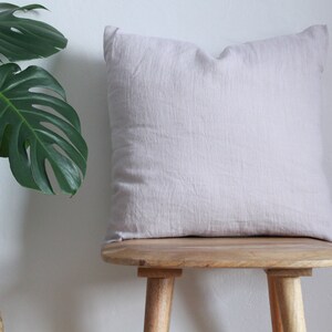 Softened Linen Cushion Cover, Stonewashed Linen Cushions, Pure Linen Throw Pillow Covers 45cm x 45cm 18 Coconut Milk