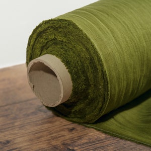 Tissu pur lin vert mousse au mètre Lin lituanien certifié OEKO Tex Doux et lavé 205 g/m², 145 cm 57 de largeur image 5