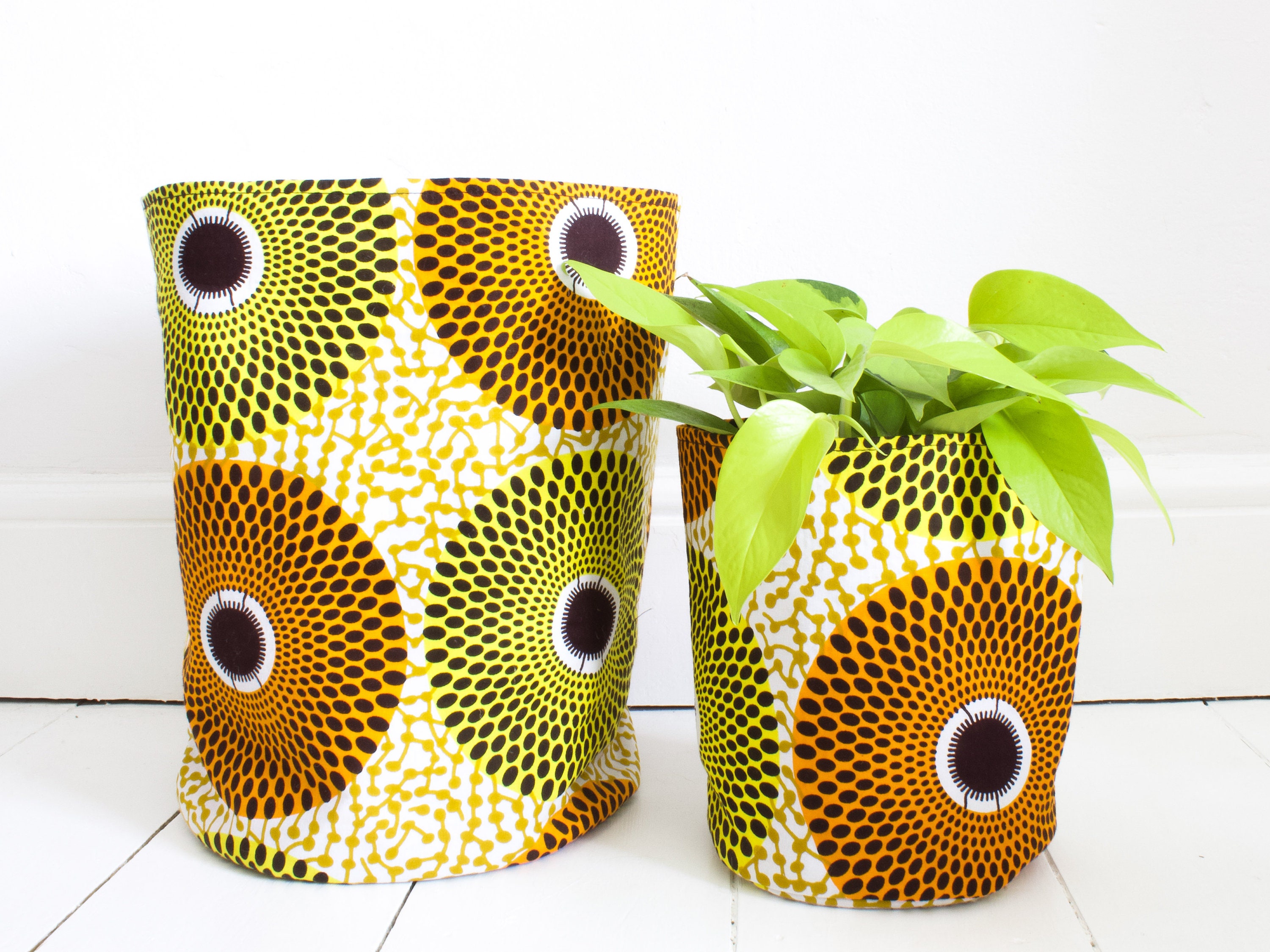 Cesta de almacenamiento de tela de impresión africana bolsa | Etsy