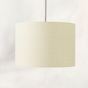 Natural Oatmeal Linen Lampshade, Drum Beige Lamp Shades For Table Lamp, Floor or Ceiling Light Shade in 20cm, 30cm or 40cm Diameter image 2