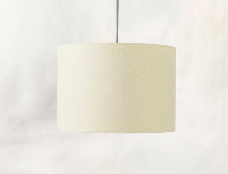 Natural Oatmeal Linen Lampshade, Drum Beige Lamp Shades For Table Lamp, Floor or Ceiling Light Shade in 20cm, 30cm or 40cm Diameter image 2