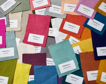 Sets of Tropikala Linen Fabric Samples - For Linens for Sale by the Metre