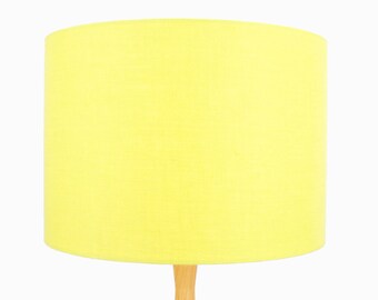 Abat-jour en lin jaune citron pour lampe de table, lampadaire ou abat-jour suspendu