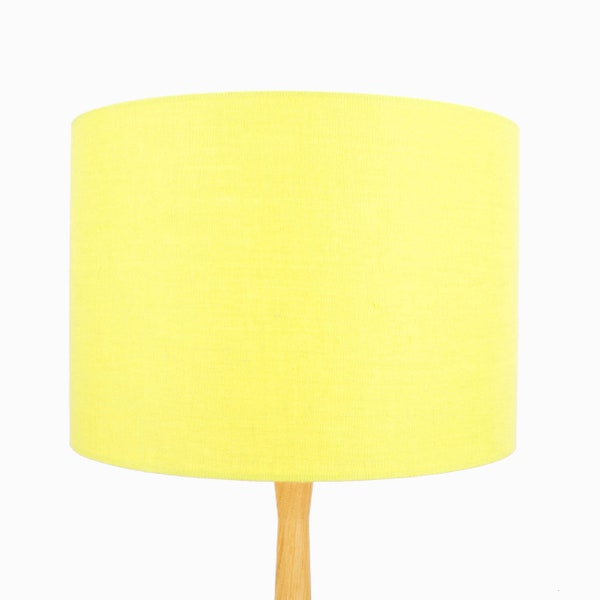 Abat-jour en lin jaune citron pour lampe de table, lampadaire ou abat-jour suspendu