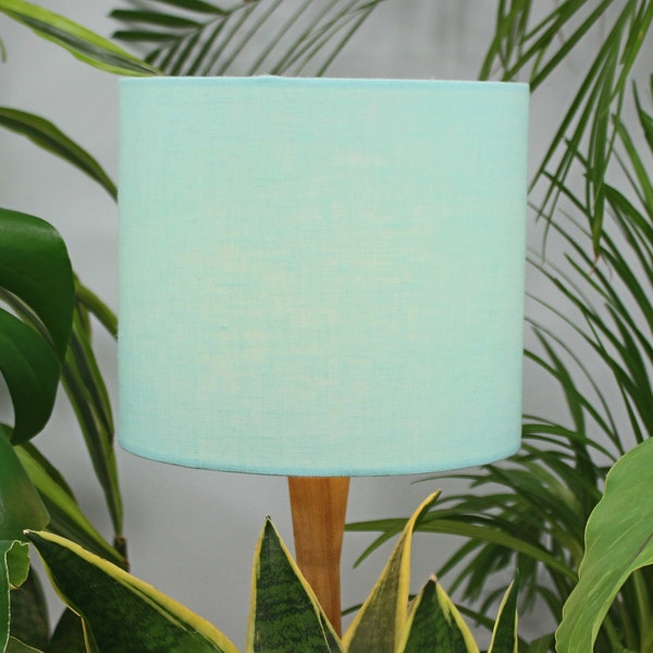 Linen Mint Green Lamp Shade, Light Mint Lampshade for Table Lamp, Floor or Ceiling Lampshade, UNO Drum Lampshades 20cm 25cm 30cm 40cm