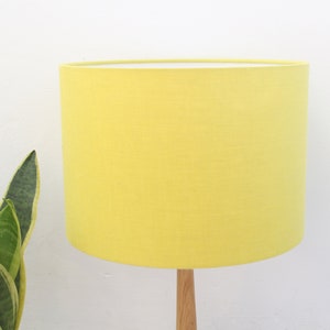 Linen Yellow Lampshades, Linen Lampshade for Table Lamp, Floor or Pendant Ceiling Light Shade, Yellow UNO Drum Lampshade 20cm 30cm 40cm image 8