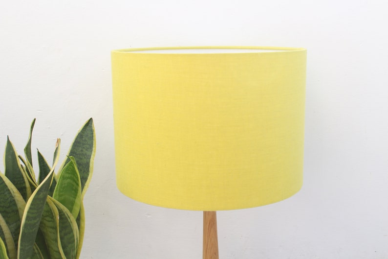 Linen Yellow Lampshades, Linen Lampshade for Table Lamp, Floor or Pendant Ceiling Light Shade, Yellow UNO Drum Lampshade 20cm 30cm 40cm image 8