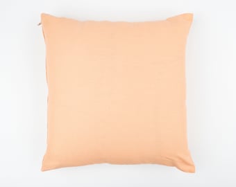 Peach Linen Cushion Cover with Zipper 45cm x 45cm (18")