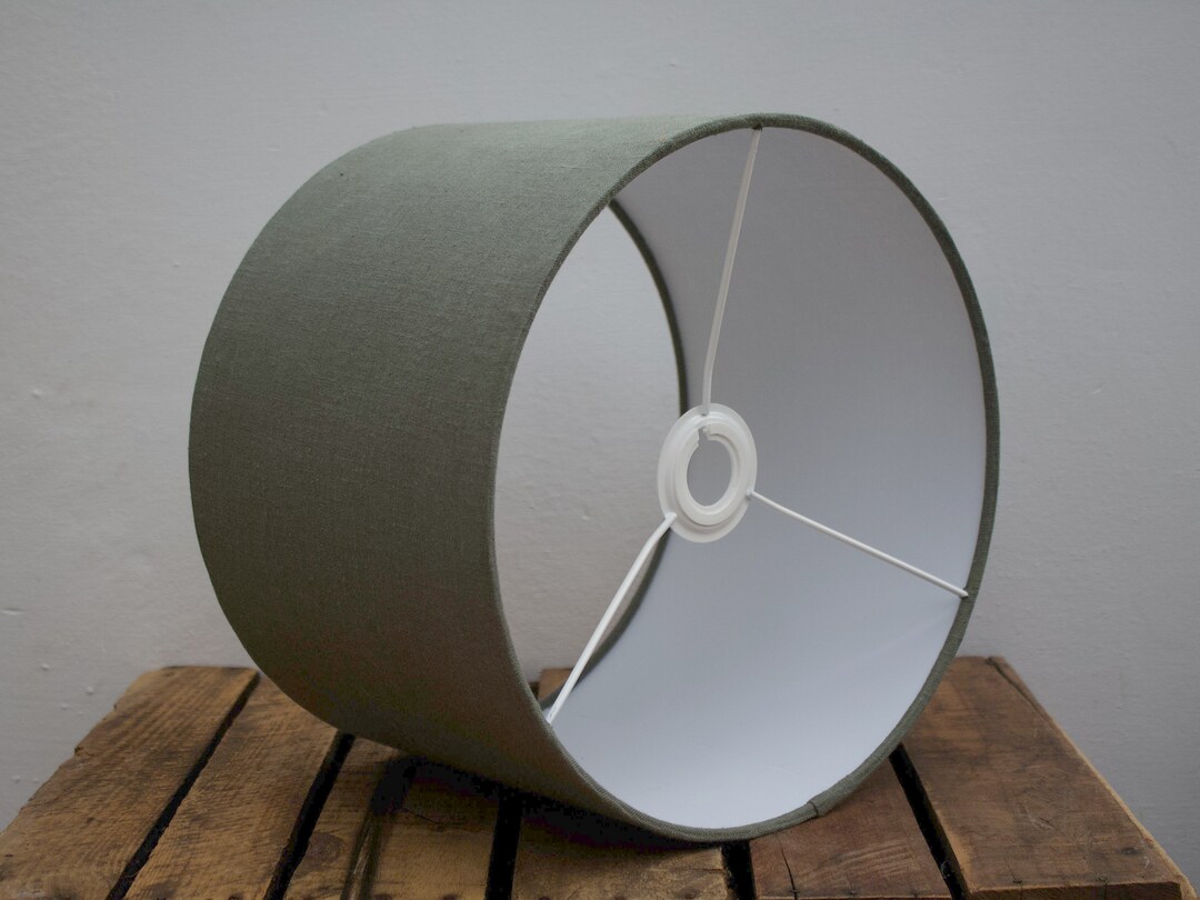 Linen Dusty Sage Green Lampshade for Table Lamp, Floor Lamp or Ceiling