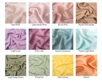 Pastel Linen Fabrics by the Metre, 205gsm, OEKO-Tex Certified, 145cm Width, Sewing & Crafting Material