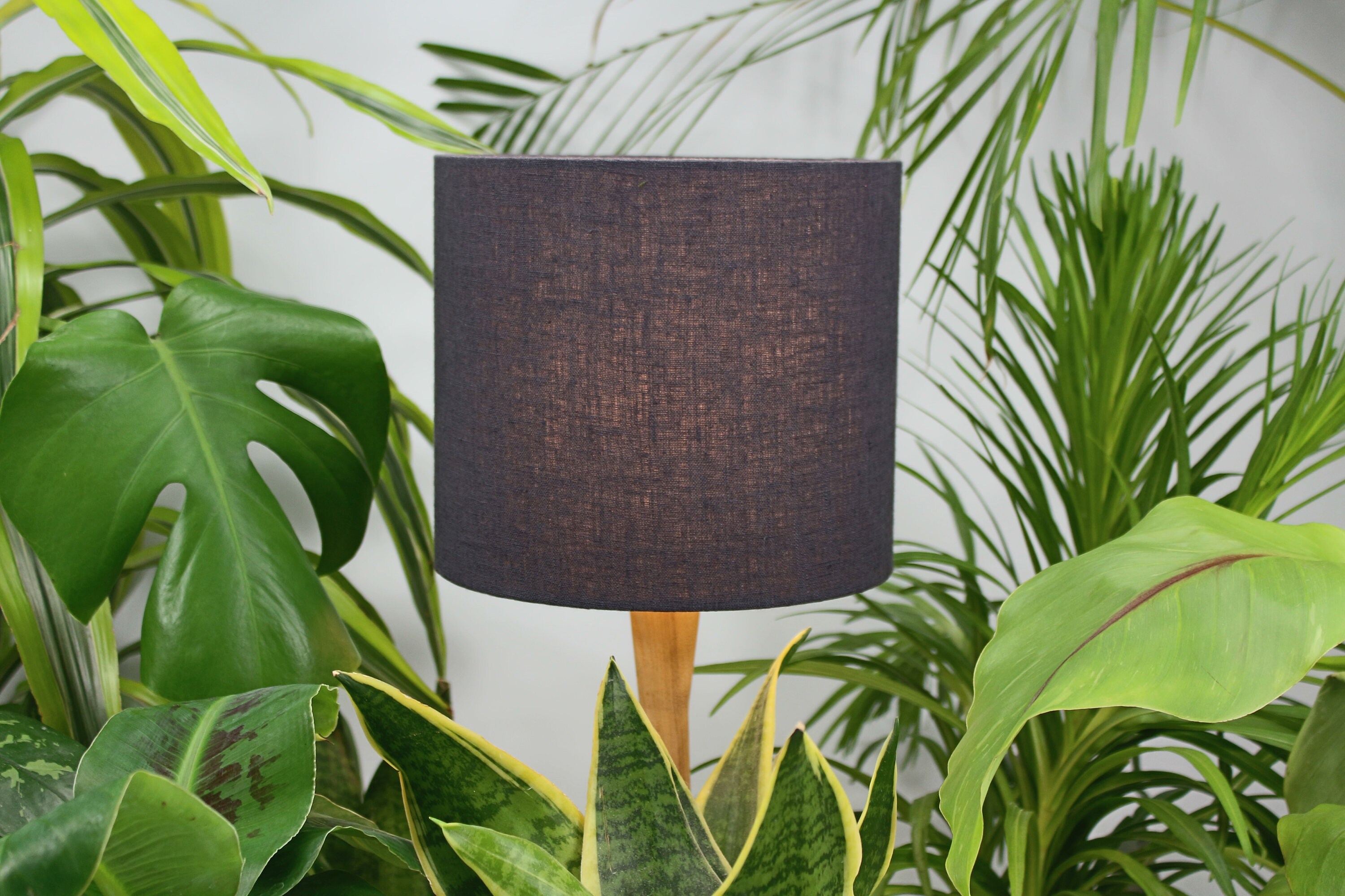 Charcoal Grey Linen Lampshade Dark Grey Lampshade Table Lamp Etsy