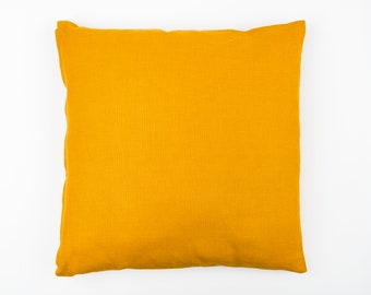 Golden Mustard Yellow Linen Cushion Cover with Zipper 45cm x 45cm (18")