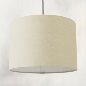 Natural Oatmeal Linen Lampshade, Drum Beige Lamp Shades For Table Lamp, Floor or Ceiling Light Shade in 20cm, 30cm or 40cm Diameter image 7