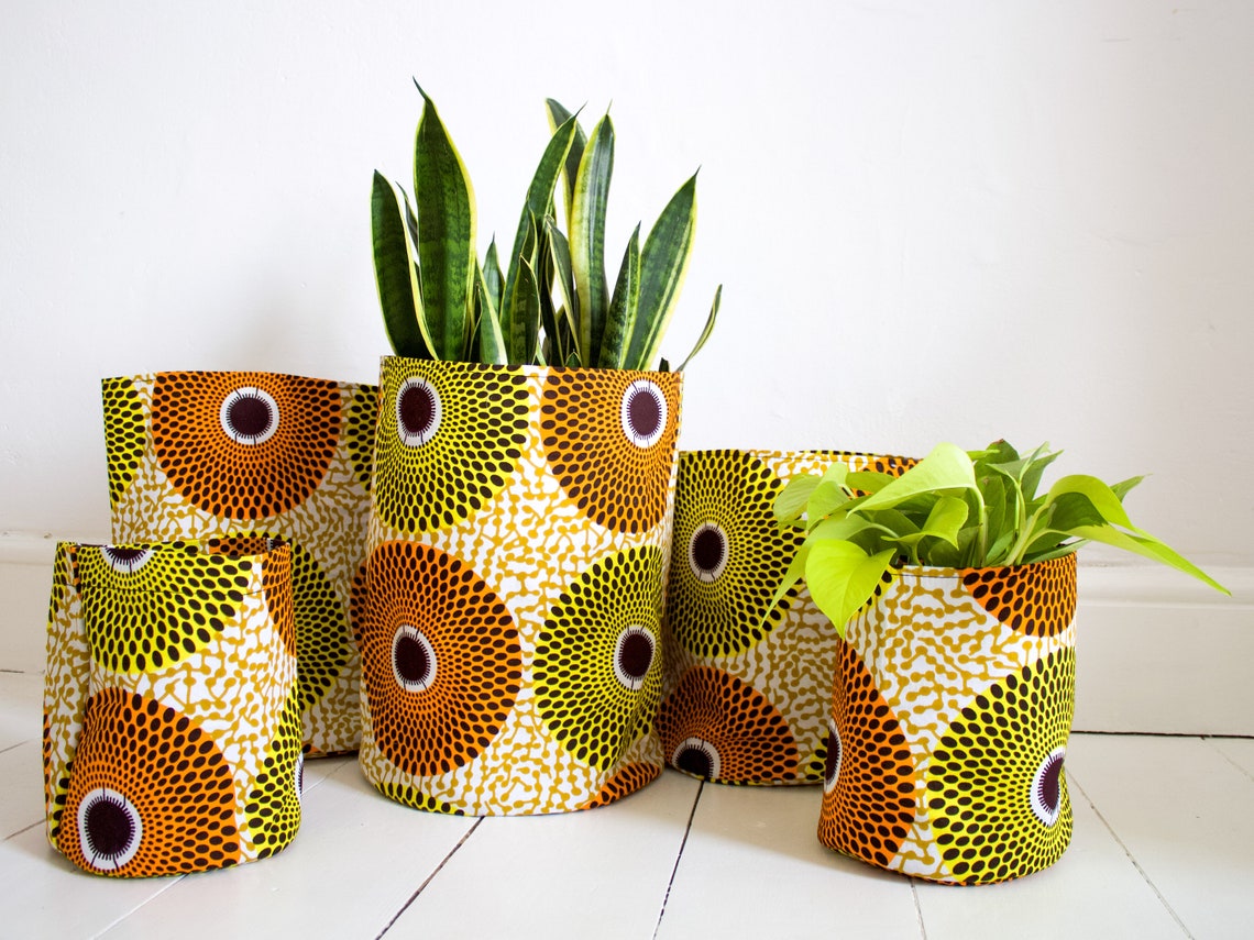 Cesta de almacenamiento de tela de impresión africana bolsa | Etsy