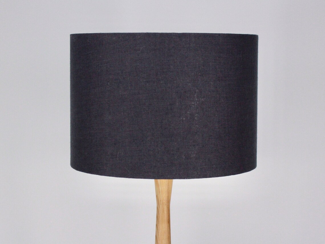 Charcoal Grey Linen Lampshade Dark Grey Lampshade Table Lamp Etsy