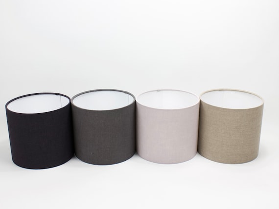 Linen Grey Lampshades UNO Grey Drum Lampshades for Ceiling Light