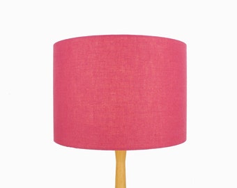 Himbeerfarbener Leinen-Lampenschirm, Trommel-Pink-Lampenschirm für Tischlampen, Stehlampen oder Pendel-Deckenleuchte
