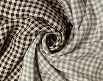 Gingham Linen Fabric By The Metre, OEKO-TEX® Certified