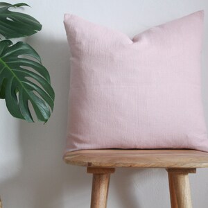 Softened Linen Cushion Cover, Stonewashed Linen Cushions, Pure Linen Throw Pillow Covers 45cm x 45cm 18 Dusty Pink