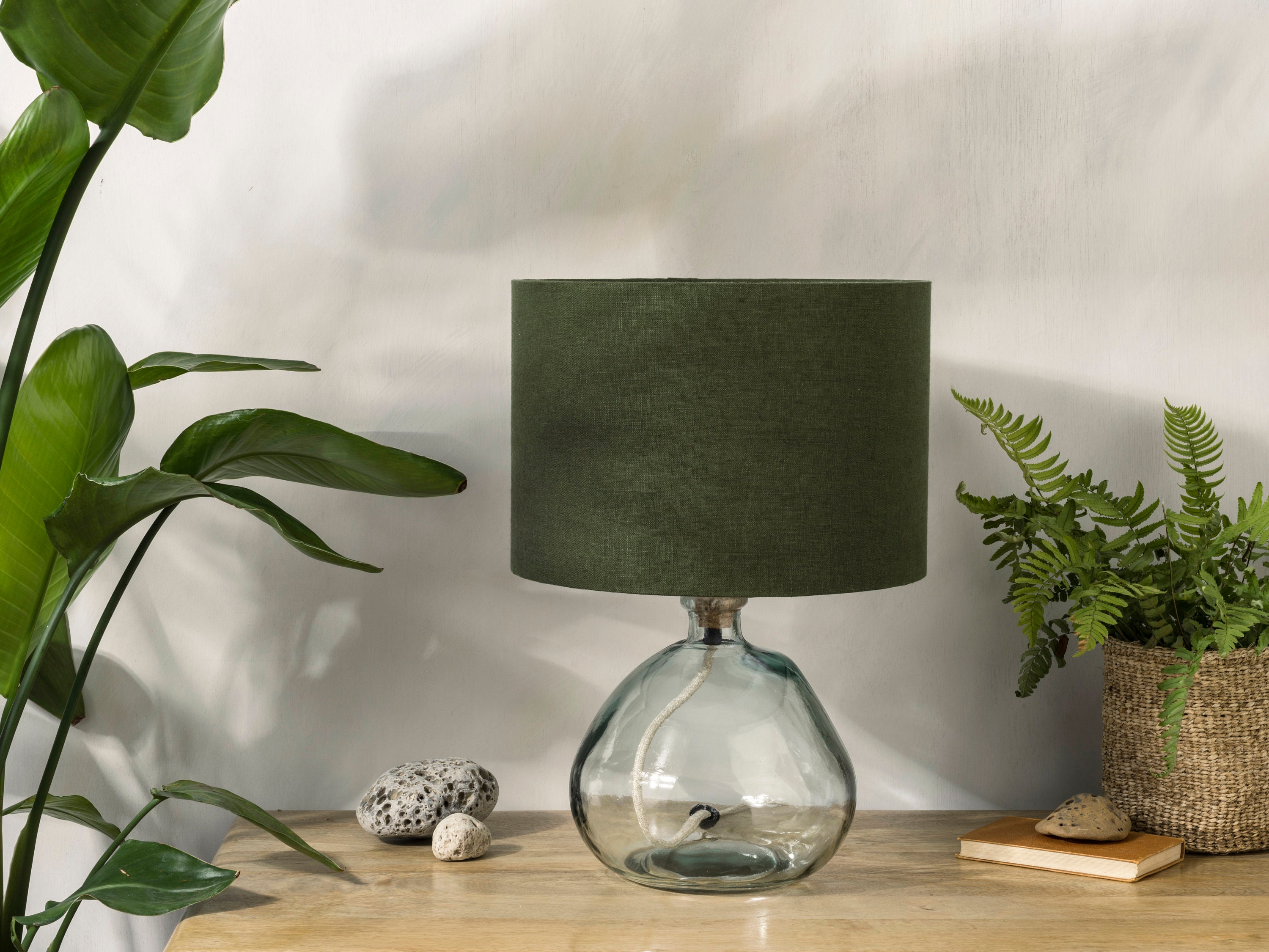 GOSO Gray Velvet Lamp Shade Small Drum Lamp Shade Natural Farbric Lamp Shades For Table Lamps-5 * 9 * 6.4inch(Spider) Rustic Lampshades Replacement No