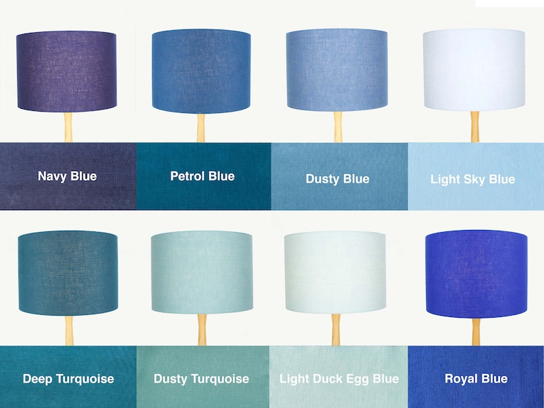 Linen Lampshades, UNO Drum Lamp Shades in 20cm 25cm 30cm 40cm Diameter for Table, Floor or Ceiling Light Shades image 3