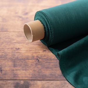 Dark Forest Green Linen Fabric by the Metre, OEKO Tex Certified Washed and Softened Lithuanian Linen 205 gsm, 145cm 57 Width image 8