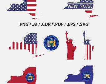 New York State Map With Flag Outline Symbols Decor Svg Files Png Vector Art Design Space Silhouette New York State Map With Flag Outline Symbols Decor Svg Files Png Vector Art Design Space Silhouette