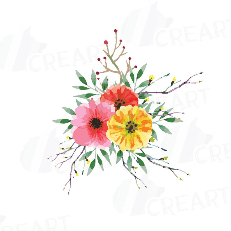 Download Svg Watercolor Flowers And Leafs Wreath Jpg Valentine Png Eps Watercolor Floral Wreath Valentine Clip Art Pack Vector Files Included Clip Art Art Collectibles Vadel Com