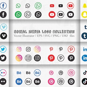 Social Media Icons Set in Vector, SVG, EPS and PNG. 84 icons for your website or blog. 16 Social network logo in 6 different style and color