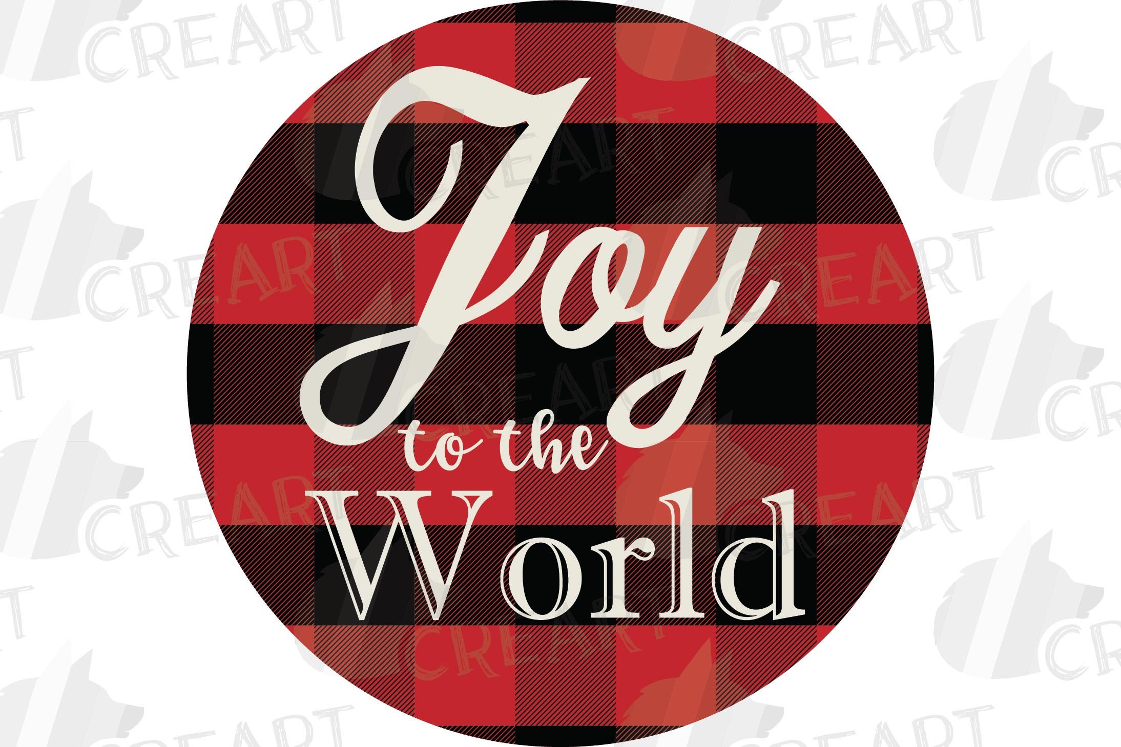 Plaid Christmas circle cards clip art. Drink coaster digital | Etsy