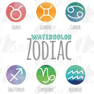 Aquarell Sternzeichen Clip Art 2. Astrologie Dekoration. Horoskop-Illustration. Sternbilder-Symbole. Himmlische Elemente PNG, psd, Vektoren