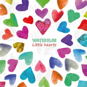 Watercolor Hearts Clipart: Valentine Card Design Elements (PNG, JPG, SVG)