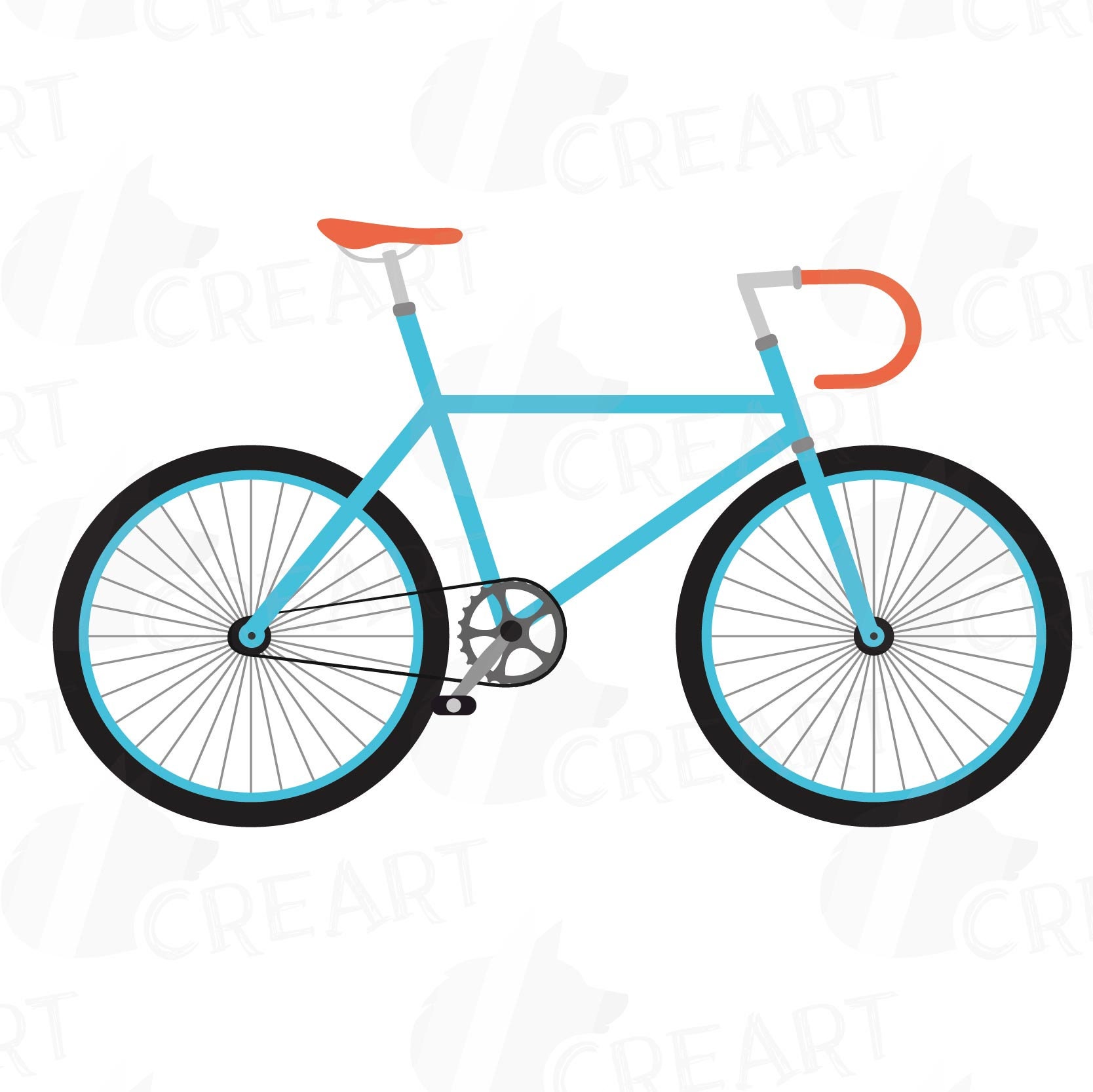 Colorful Bicycles Clip Art Pack Vintage Bikes Collection. - Etsy