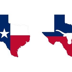 Texas One Color Texas State Map Clipart: Flag & Symbols Vector Graphics (digital ...