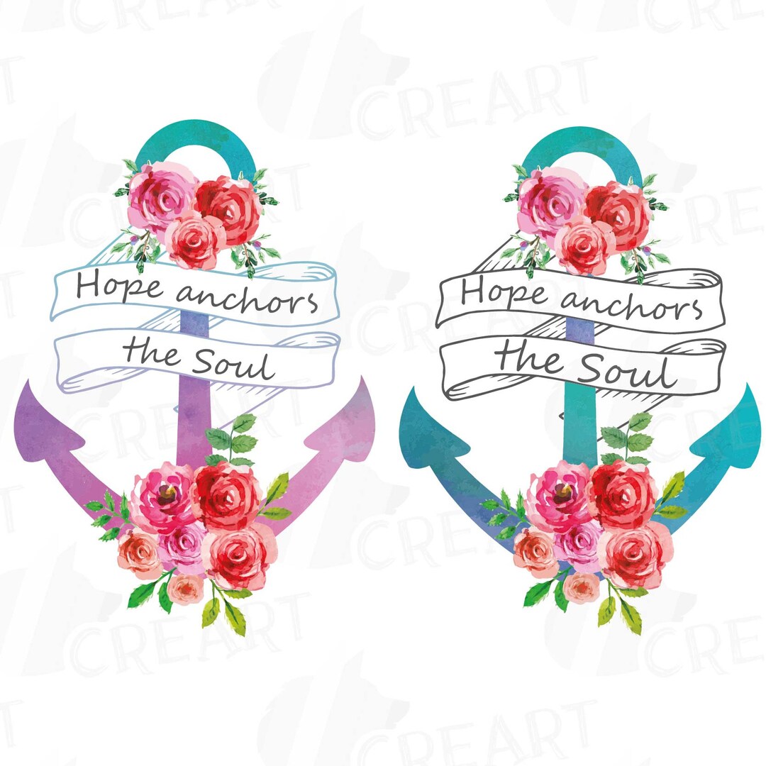 Hope Anchors the Soul Watercolor Floral Clip Art Set, Watercolour ...