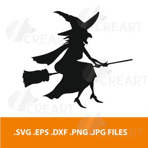 Witch Halloween graphic SVG - Vector Design Svg, Eps, Dxf, Png, Jpeg Format for Cricut and Silhouette, Digital download