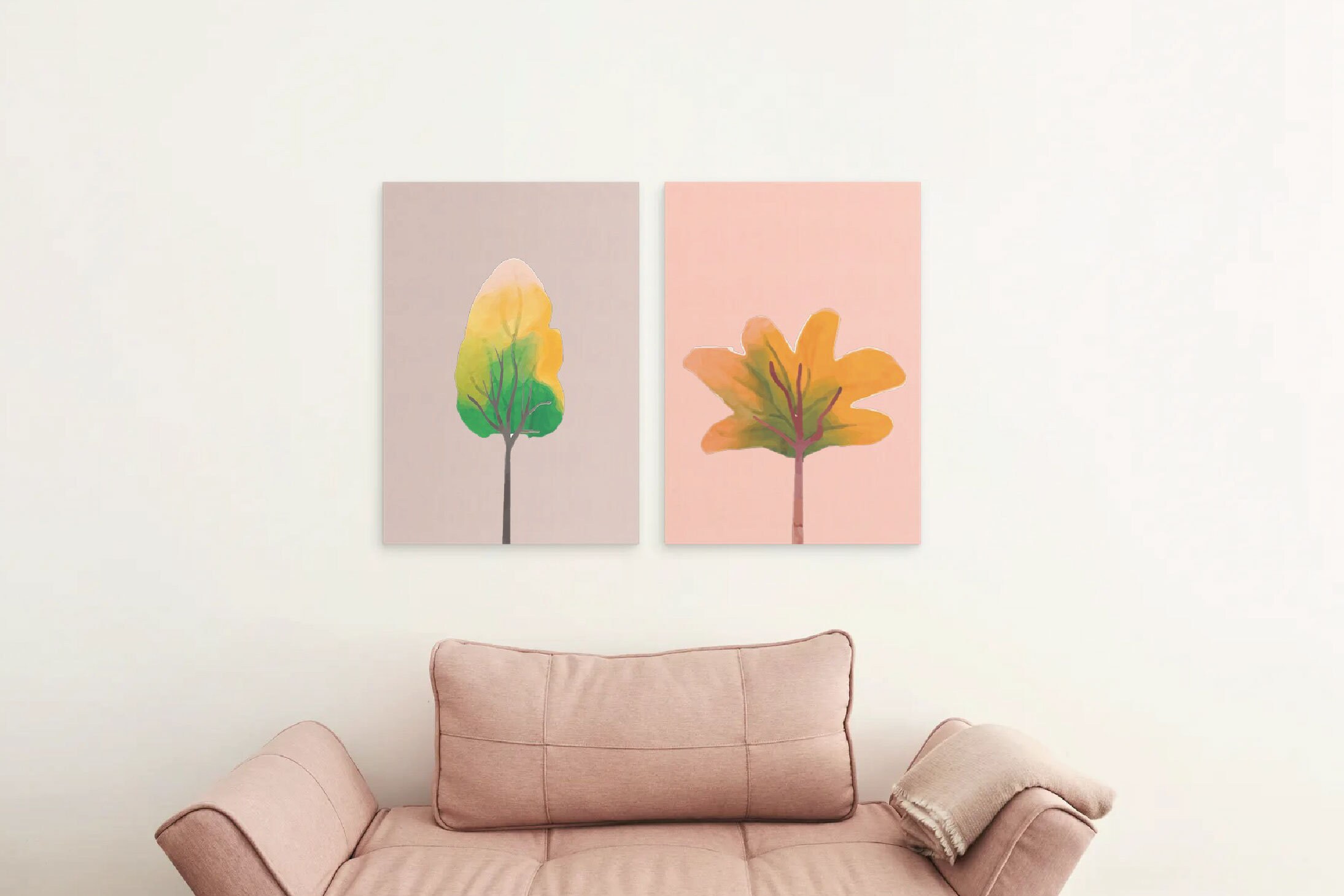 Watercolor forest tree clip art. Woodland colourful trees home | Etsy