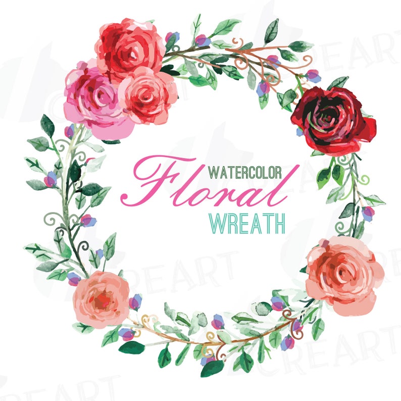 Download Vector Files Included Svg Jpg Floral Wreath Clip Art Valentine Clip Art Pack Watercolor Wreath With Flowers Valentine Png Clip Art Art Collectibles Commentfer Fr