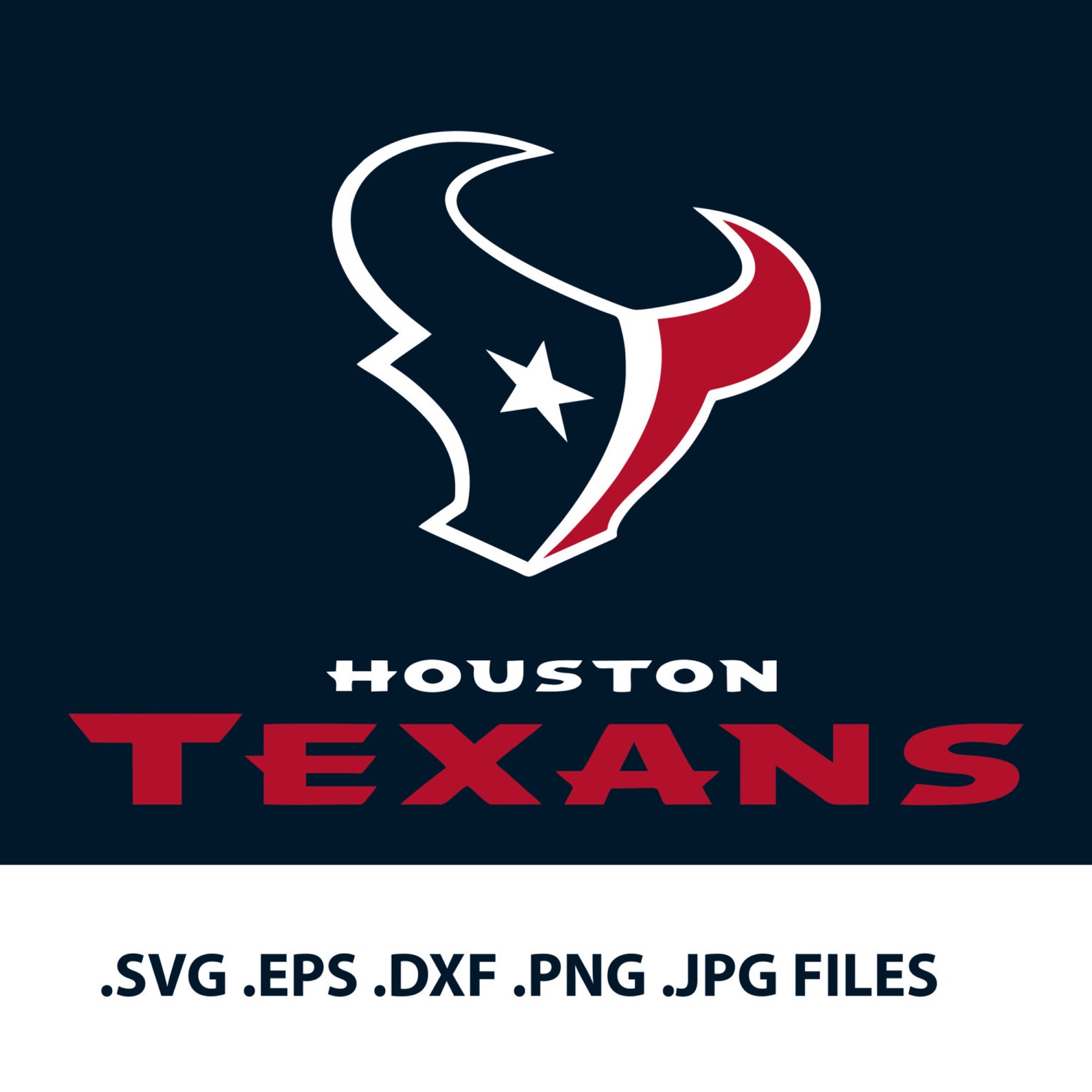 Houston Texans logo SVG Vector Design Svg Eps Dxf Png Etsy