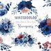 Navy Blue and Blush Pink Floral Watercolor Bouquets Clip Art - Etsy