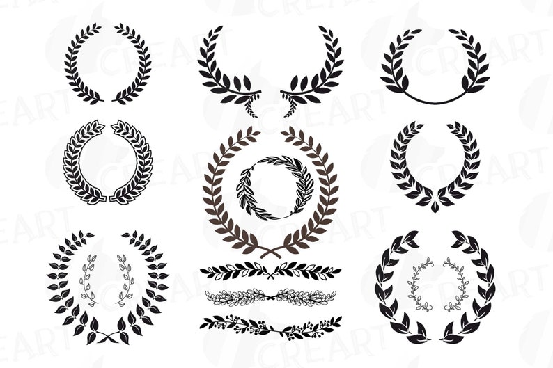 Download Laurel wreath monogram frames clipart. Wedding wreath clip ...