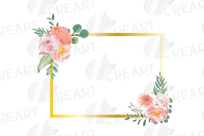 Download Svg Psd Png Blush And Gold Frame Watercolor Pink Flowers And Green Branches Decoration Vector Files Jpg Blush Floral Wedding Clip Art Clip Art Art Collectibles Colonialgolfhart Com