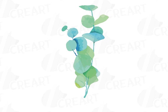 Download Free Baby Eucalyptus Leaves And Branches Watercolor Clip Art Pack Etsy SVG Cut Files