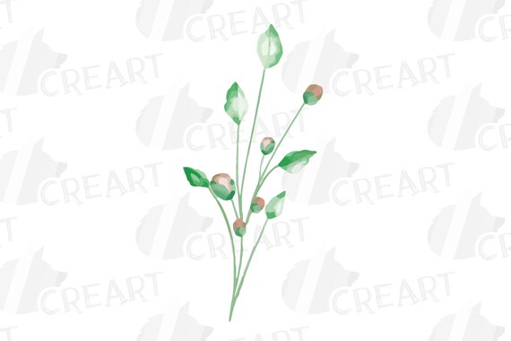 Download Art Collectibles Clip Art Vector Files Jpg Svg Png Flowers And Branches Decoration Floral Spring Watercolor Coral Pink And Green Branches Wedding Decor Clip Art