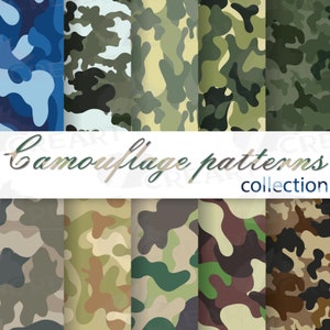 Legercamouflagepatronen. Digitale bruiloftpapieren camoufleren. Digitaal plakboek. Legerachtergrond, legeruniform textuur, decor, stof