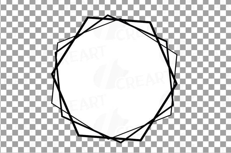 Elegant geometric black frames lineal frames clip art | Etsy