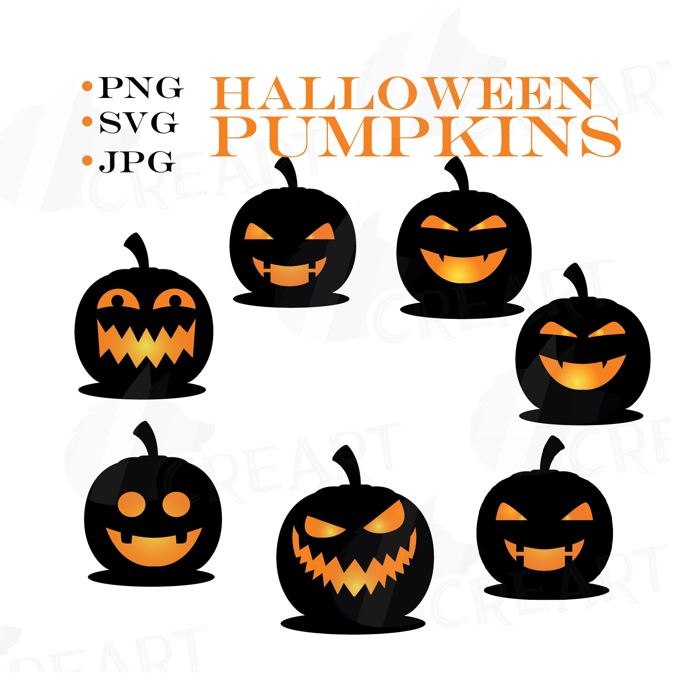 Download Halloween pumpkin face silhouettes clipart for print ...