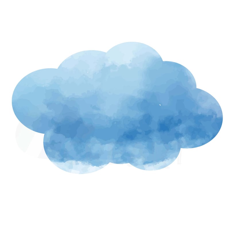 Download Watercolor clouds Silhouette pack. Eps png jpg pdf svg | Etsy