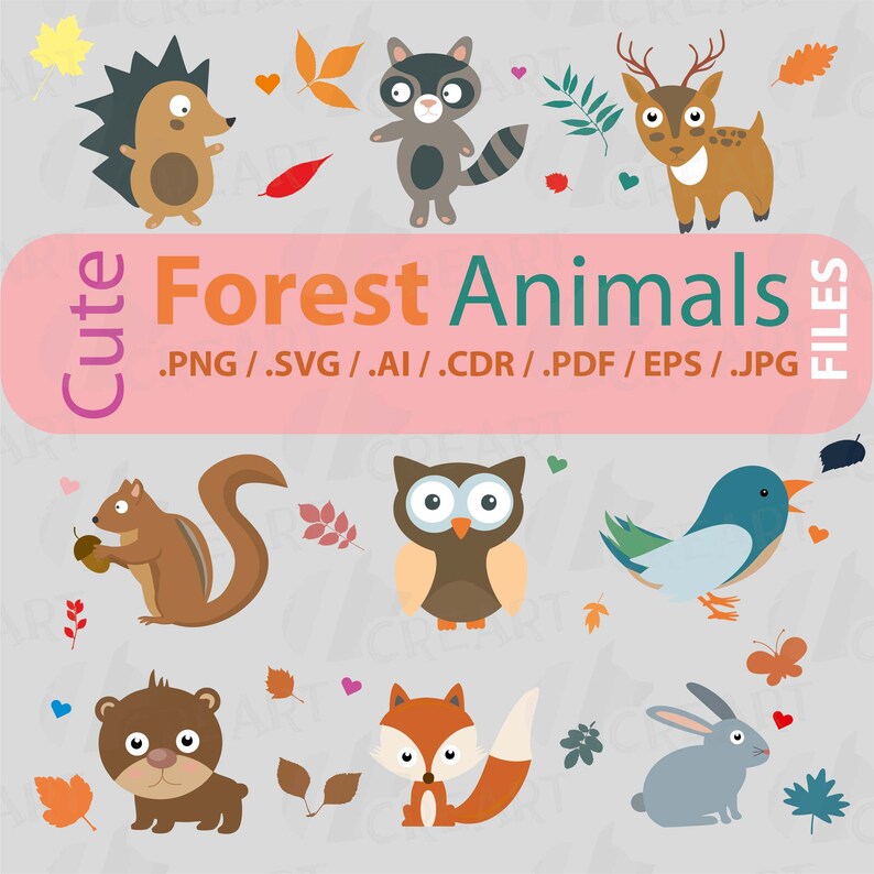 Cute Woodland Forest Animals, Baby Shower Decorations, Child Birthday ...